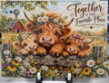 Highland Cow Family Glass Cutting Board – Together Is Our Favorite Place