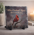 When Cardinals Appear Memorial Slate – Sympathy Gift – Red Cardinal Remembrance Plaque – Bereavement Decor
