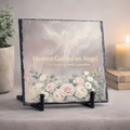 Heaven Gained an Angel 6x6 Memorial Slate – Sympathy Gift – Remembrance Plaque – Bereavement Decor