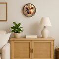 Highland Cow Farmhouse Wall Clock – 12″ Glass, Silent Non-Ticking