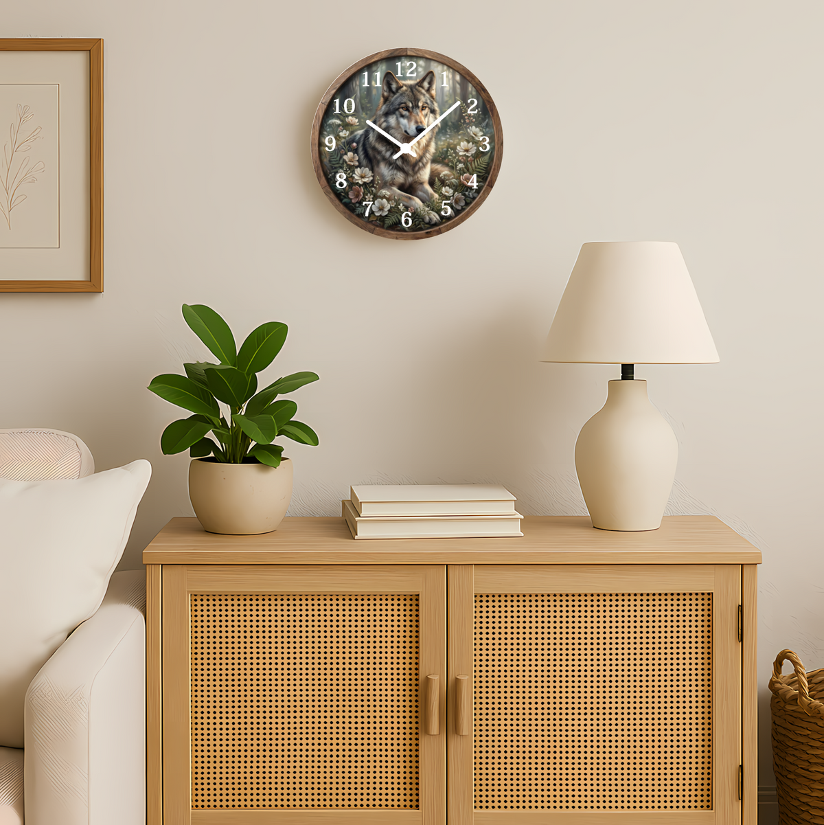 Majestic Wolf Woodland Wall Clock