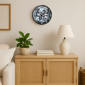 Winter Snowman Wall Clock – 12″ Glass, Silent Sweep