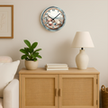 Coastal Seashell Wall Clock – 12″ Glass, Silent Non-Ticking