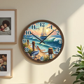Nautical Sailboat & Pelicans Coastal Wall Clock