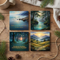 Faith in Every Path – Inspirational Scripture Ceramic Fine Art Ceramic Coaster Set (Set of 4)