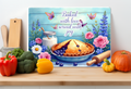 Baked with Love, Served with Joy Blueberry Pie Glass Cutting Board