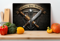 Choose Your Weapon Medieval Kitchen Glass Cutting Board