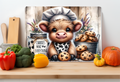 Highland Cow Cookie Baker Decorative Cutting Board