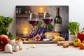 Wine & Cheese Glass Cutting Board – Elegant Kitchen Decor Board