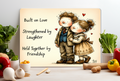 Built on Love Strengthened by Laughter Glass Cutting Board
