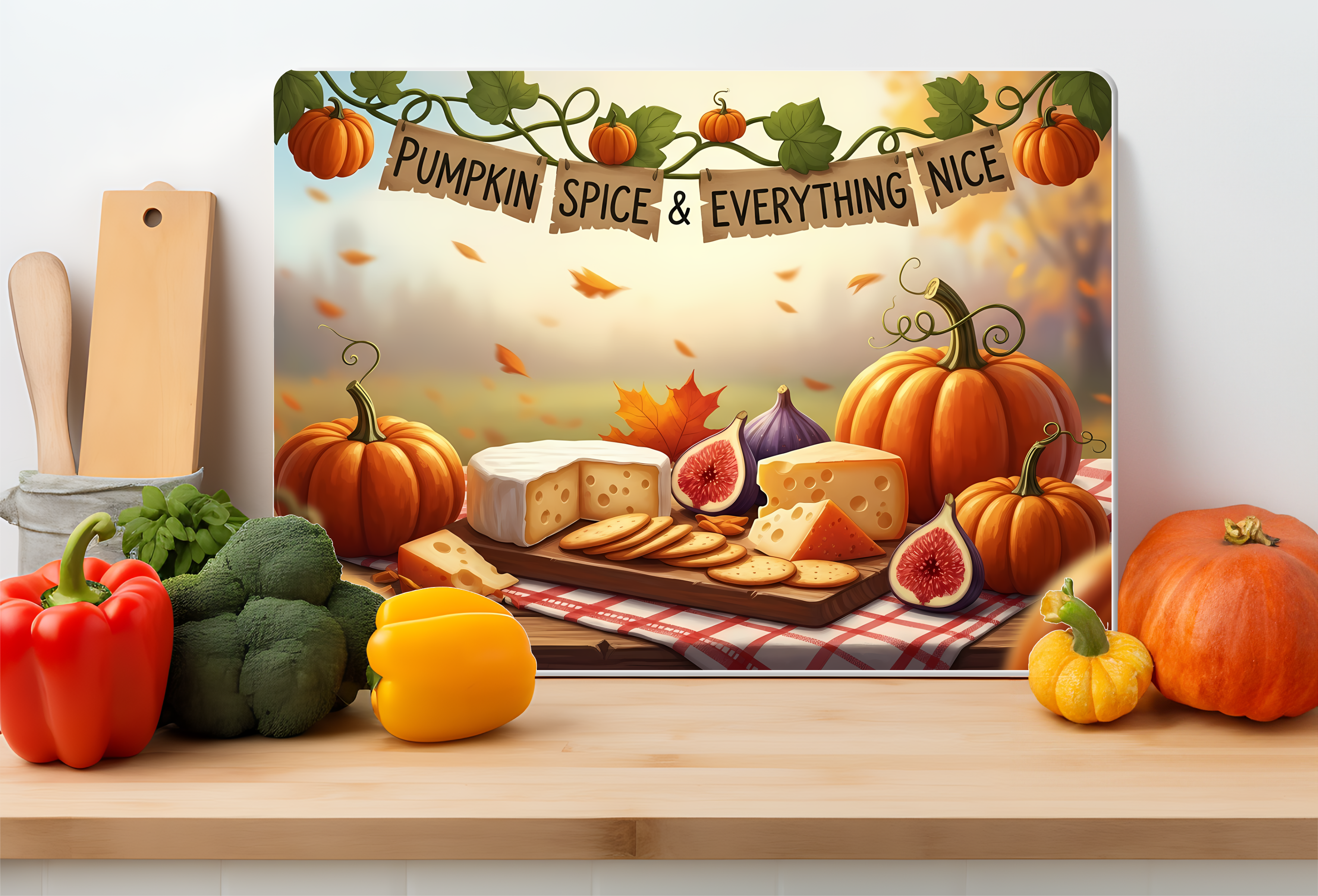 Pumpkin Spice & Everything Nice Glass Cutting Board