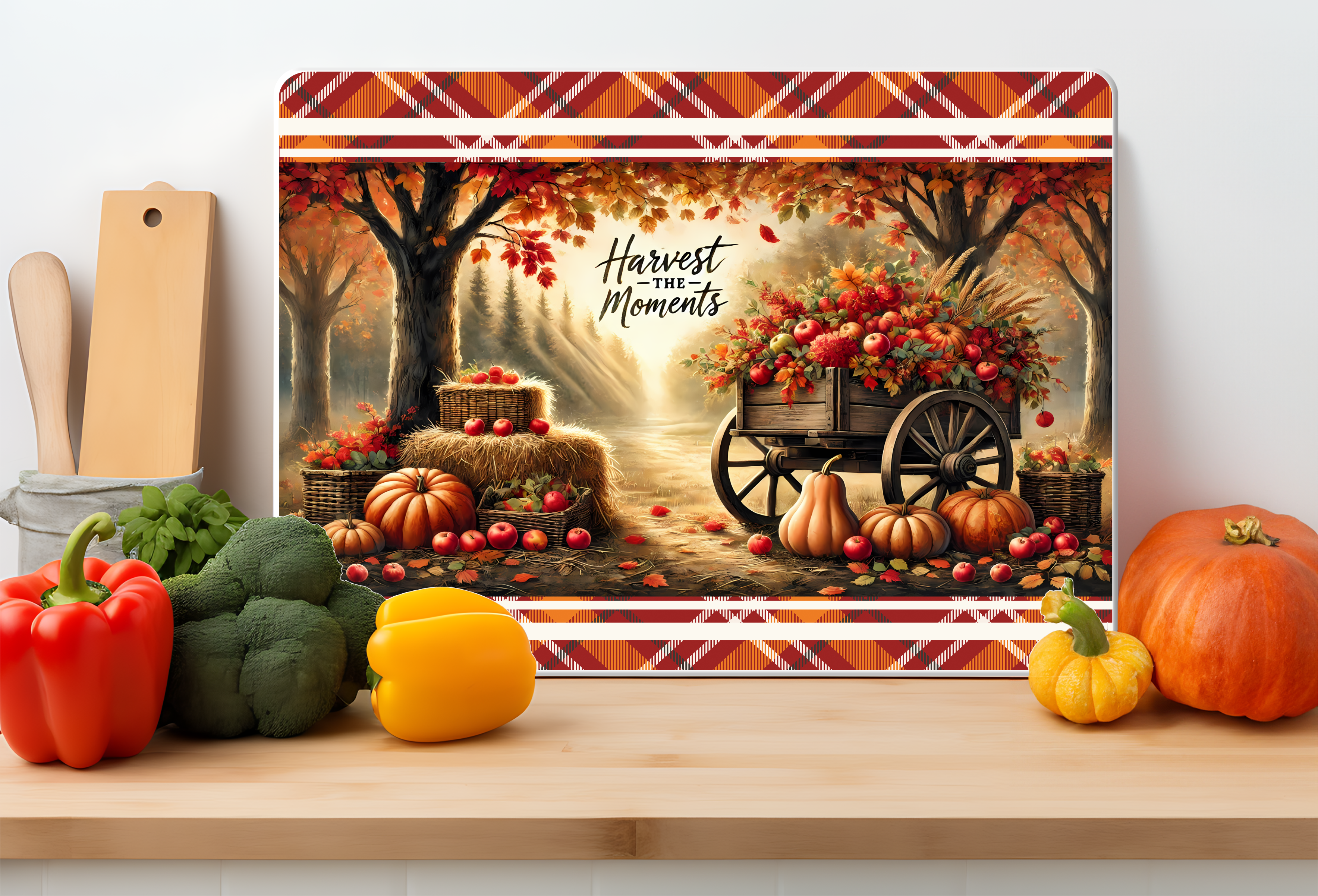 Harvest the Moments Glass Cutting Board