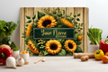 Personalized Sunflower Kitchen Glass Cutting Board – Custom Name Farmhouse Decor