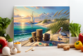 Coastal Sailboat & Pelicans Glass Cutting Board