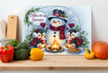 Chillin’ with My Snowmies Campfire Glass Cutting Board