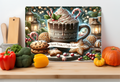 Sweet Treats & Cozy Feasts Holiday Glass Cutting Board