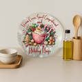 Warm Cocoa Sweet Gingerbread-Round Glass Cutting Board 12"