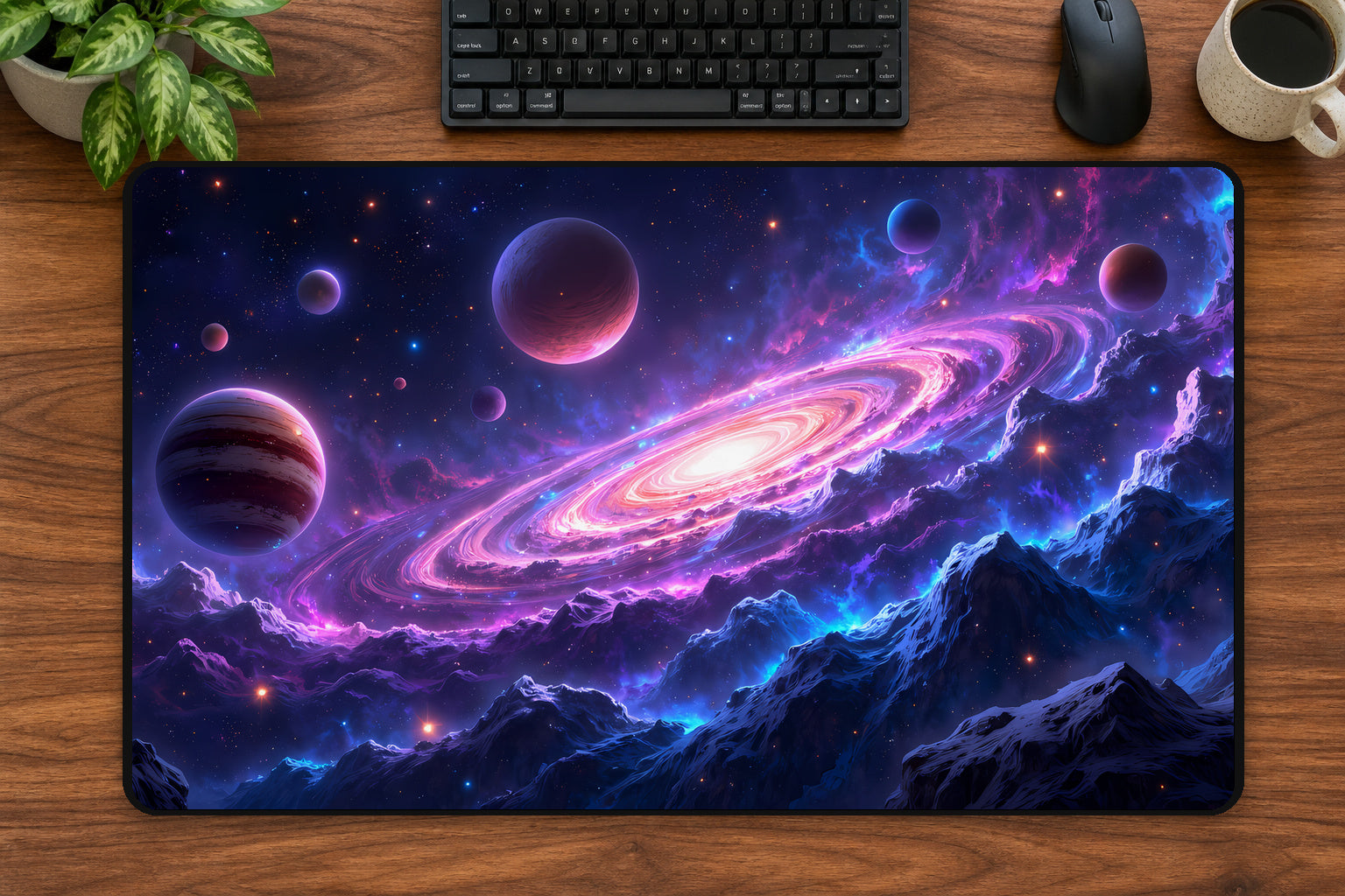 Cosmic Galaxy Desk Pad 24 × 14 inch desk pad