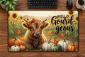 Hello Gourd-geous Highland Cow Desk Pad 24 × 14 inch desk pad