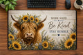 Be Kind Stay Humble Highland Cow Desk Pad 24 × 14 inch desk pad
