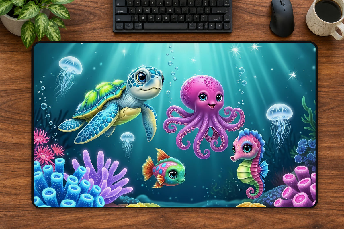 Undersea Friends Desk Pad 24 × 14 inch desk pad