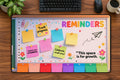 Colorful Classroom Reminders Teacher Desk Pad 24 × 14 inch desk pad