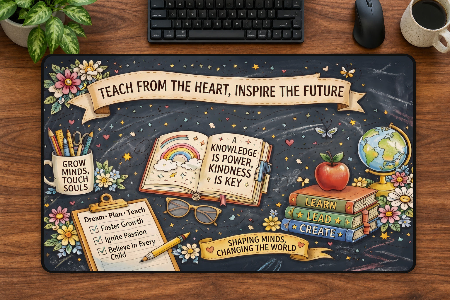 Teach From the Heart Teacher Desk Pad 24 × 14 inch desk pad