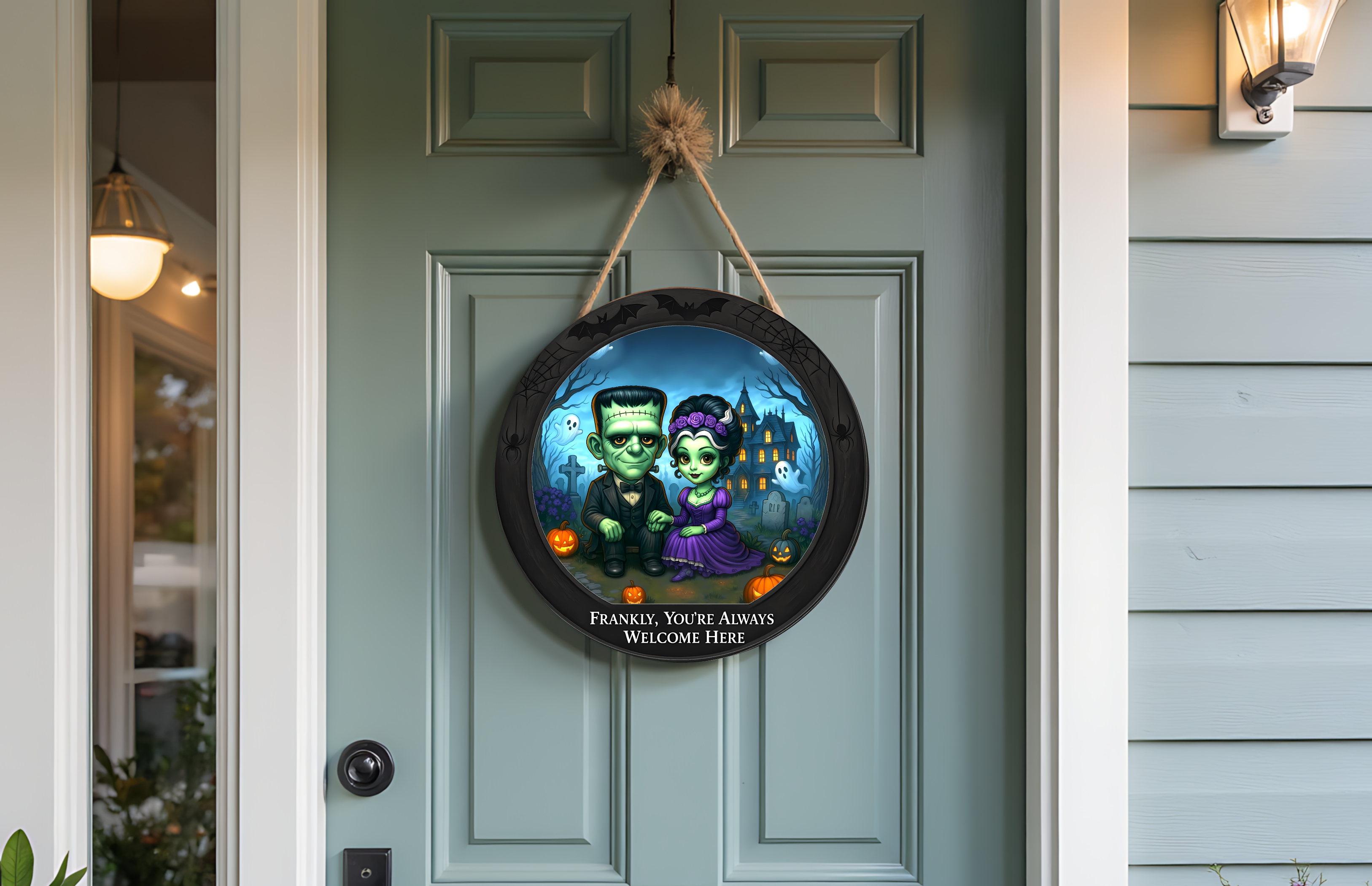 Frankly, You’re Always Welcome Here Door Round – Halloween Decor