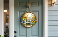 Welcome Garden Door Hanger Round | Sunflower Front Door Decor
