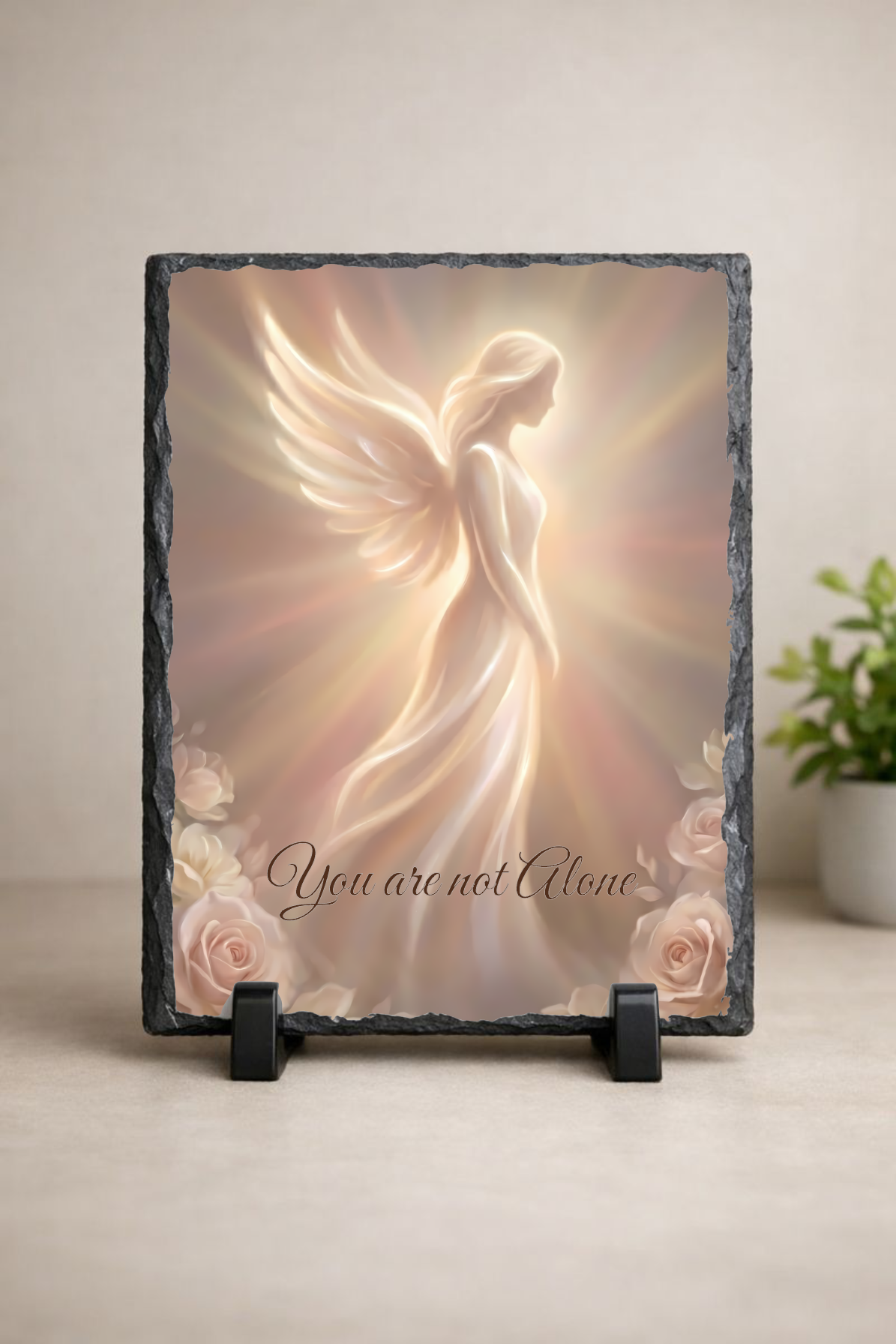 You Are Not Alone Angel Slate – Encouragement & Comfort Decor