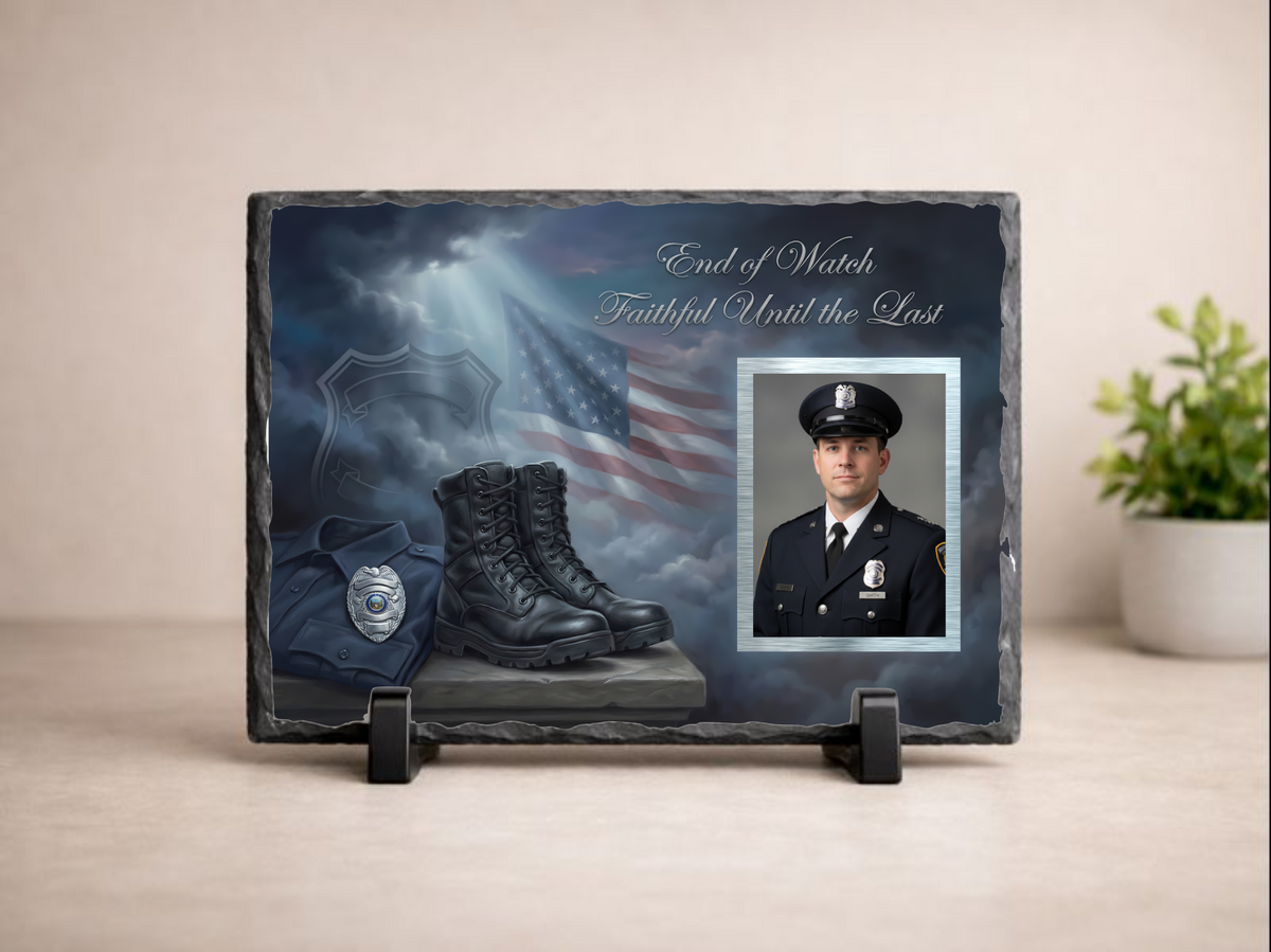 End of Watch Police Memorial Photo Slate