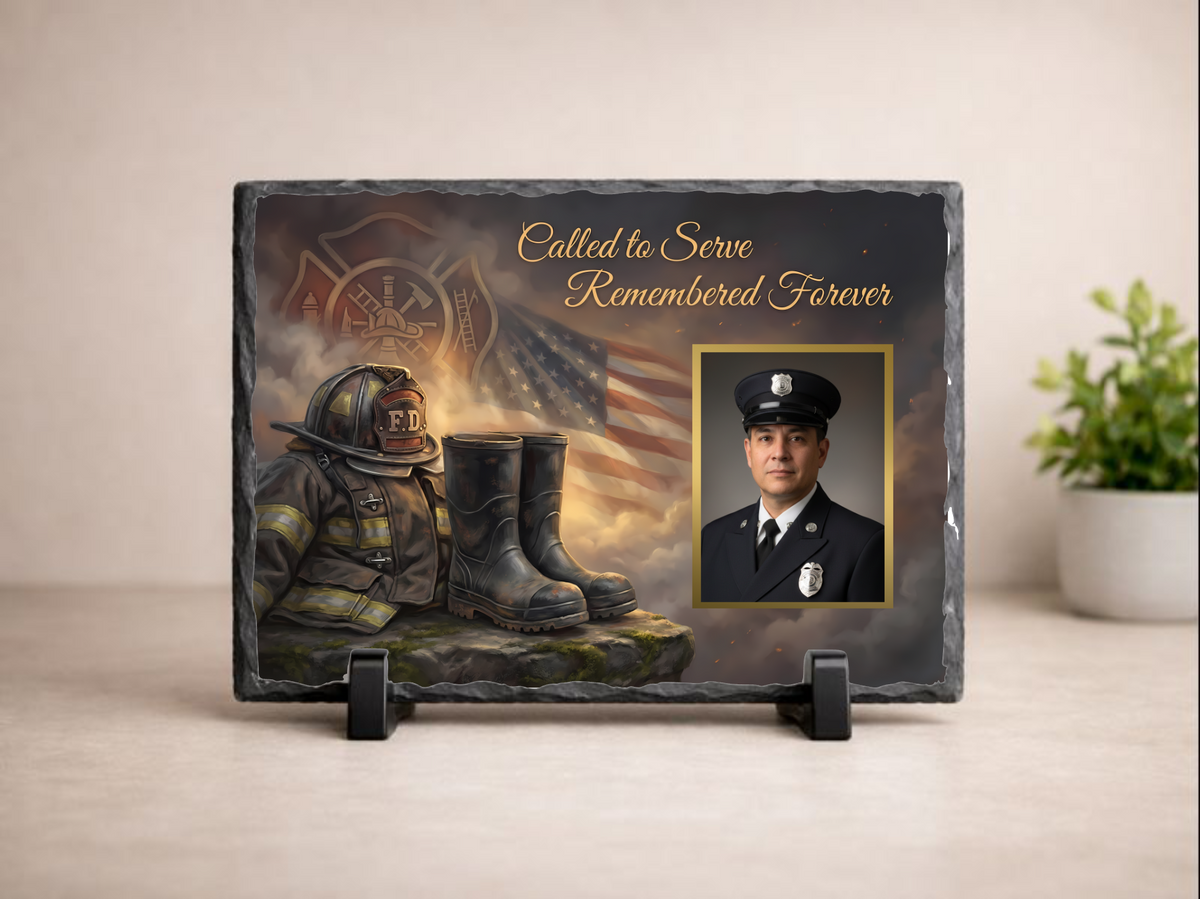 Called to Serve Firefighter Memorial Photo Slate