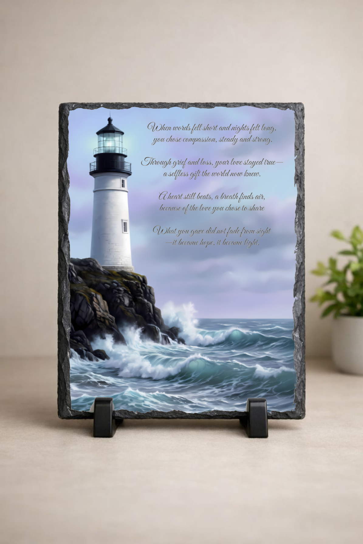 A Light in the Storm – Gift of Life Series Memorial Slate
