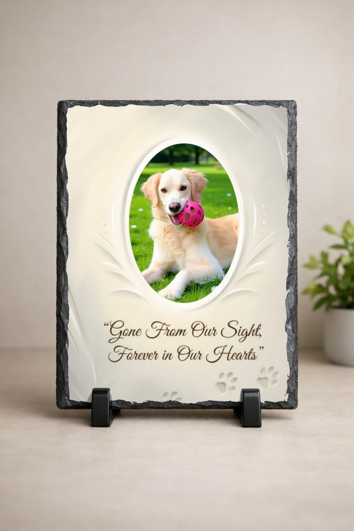 Gone From Our Sight Forever in Our Hearts – Personalized Pet Memorial Slate