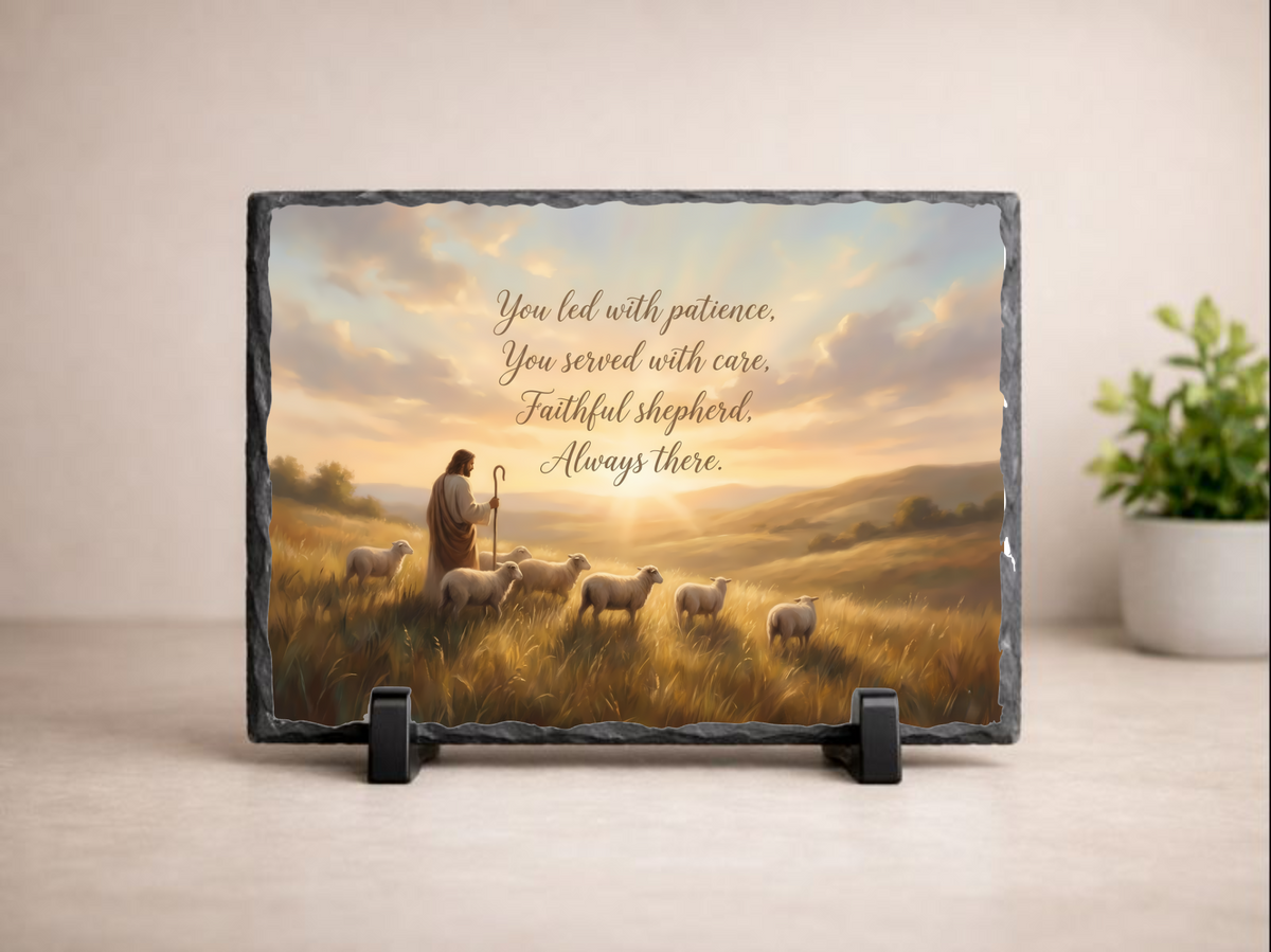 Faithful Shepherd Pastor Appreciation Sunset Slate