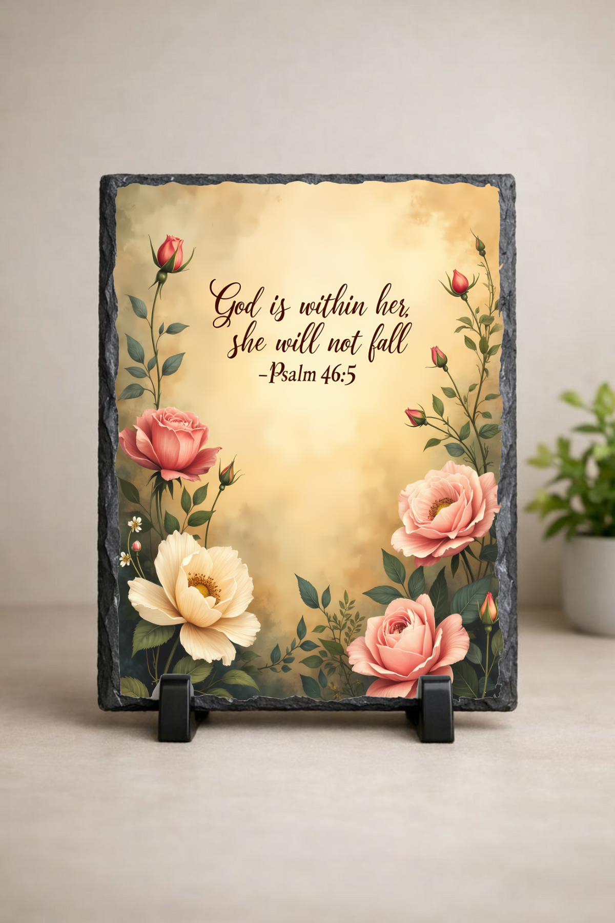 “God Is Within Her, She Will Not Fall” Scripture Slate – Psalm 46:5