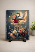 “Hope Anchors the Soul” – Hebrews 6:19 Christian Anchor Slate Plaque
