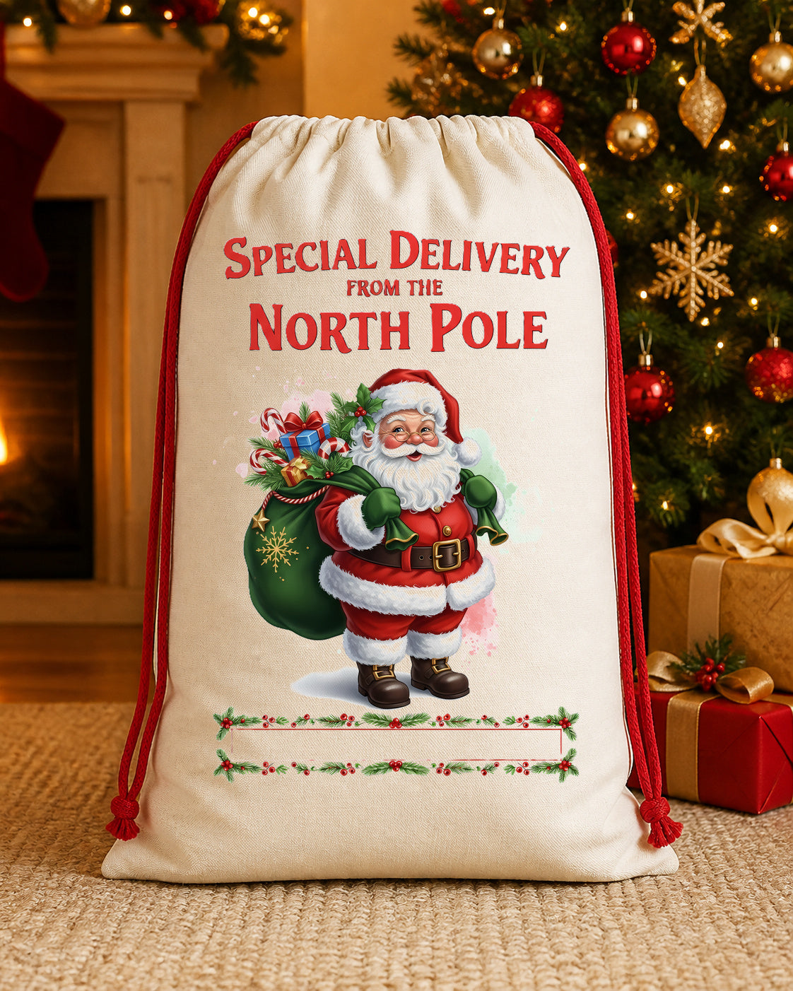 Special Delivery From the North Pole Personalized Santa Sack canvas gift sack