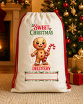 Sweet Christmas Gingerbread Personalized Santa Sack canvas gift sack