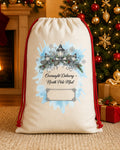 Winter Woodland Personalized Santa Sack canvas gift sack