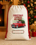 Christmas Express Red Truck Personalized Santa Sack canvas gift sack