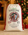 Sleigh Mail Reindeer Postmark Personalized Santa Sack canvas gift sack