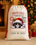 North Pole Raccoon Personalized Santa Sack canvas gift sack