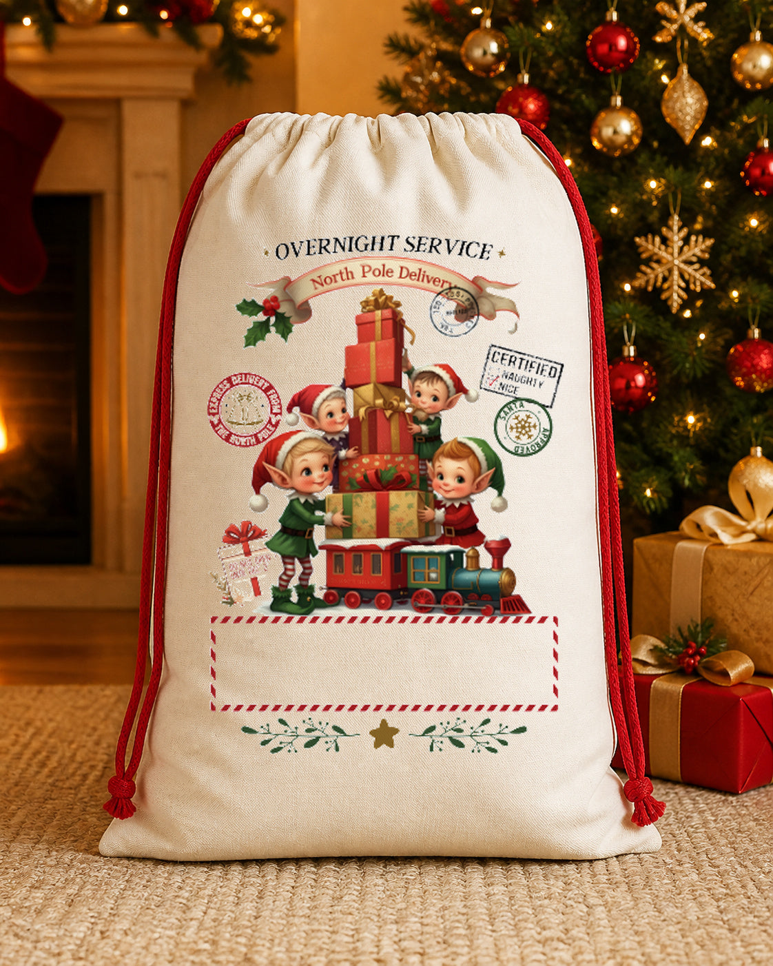 Nutcracker Christmas Personalized Santa Sack canvas gift sack