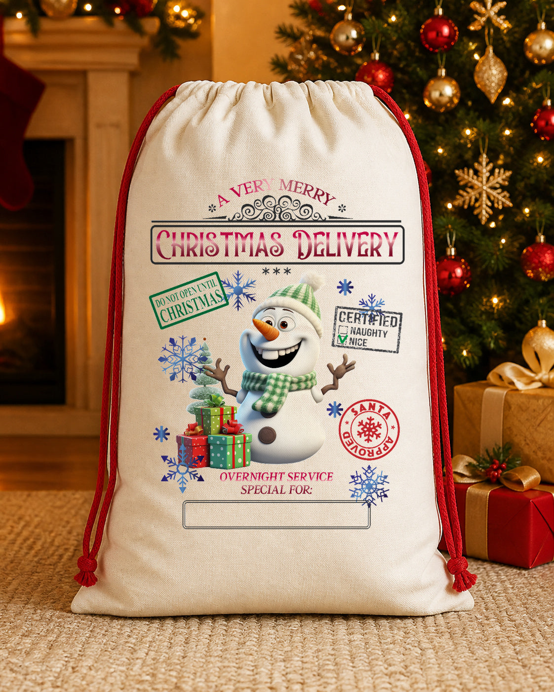 North Pole Holiday Mail Personalized Santa Sack canvas gift sack