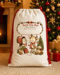 Gingerbread Family Personalized Santa Sack canvas gift sack