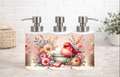 Whimsical Bird & Wildflower Soap & Lotion Dispenser – 18 oz