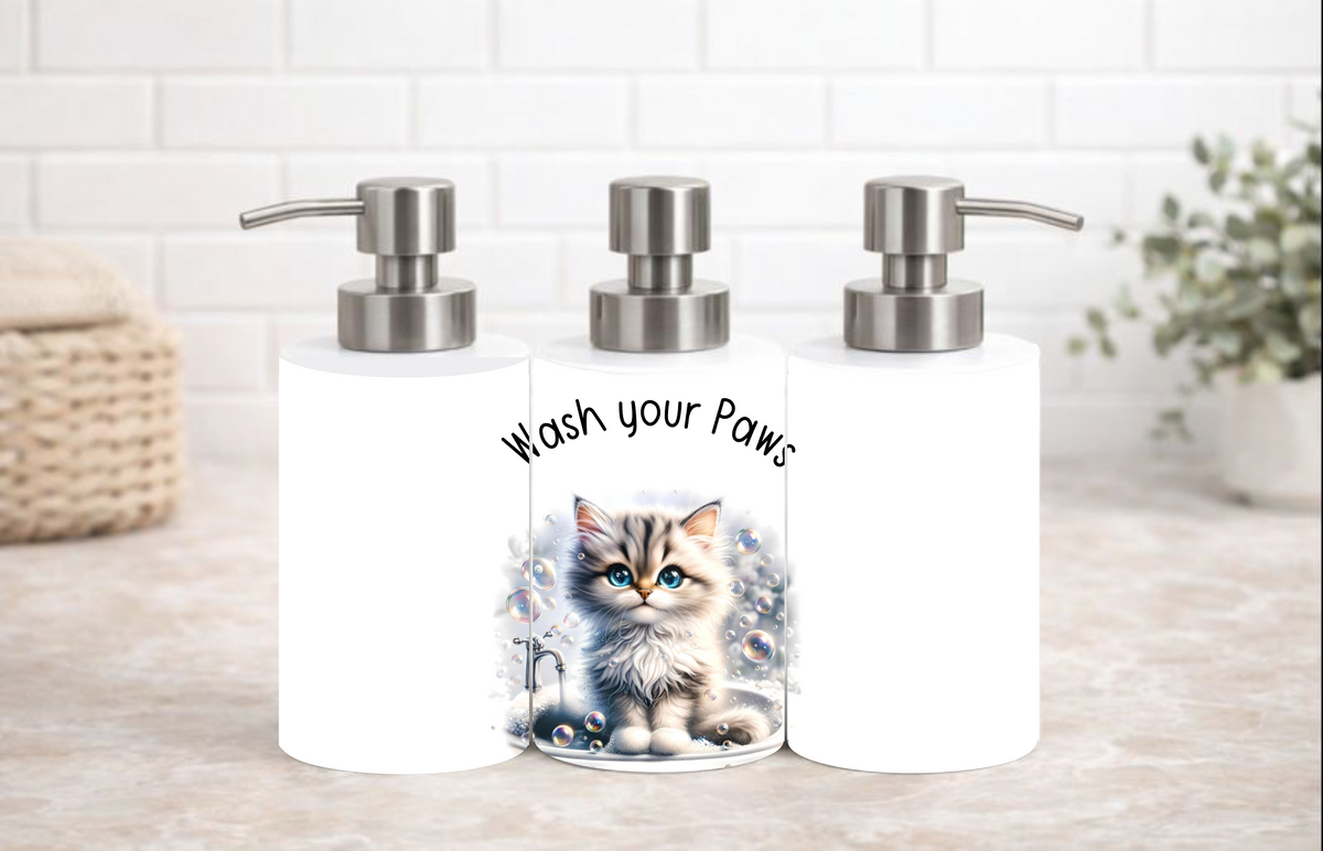 Wash Your Paws Kitty Soap & Lotion Dispenser – 18 oz