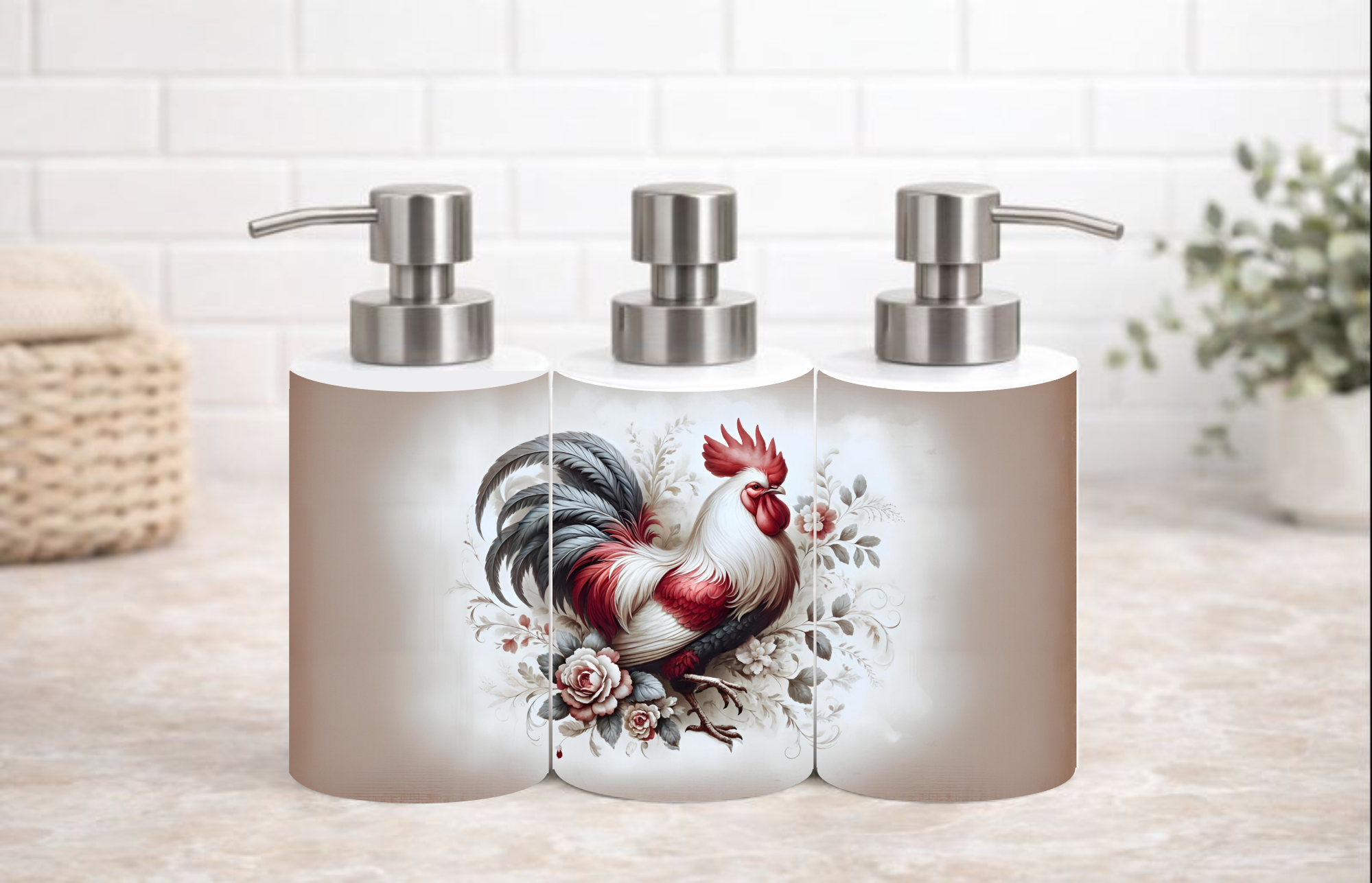 Elegant Rooster Farmhouse Soap & Lotion Dispenser – 18 oz