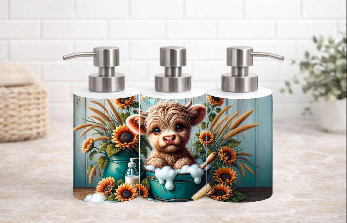 Farmhouse Fresh Highland Cow Fall Soap & Lotion Dispenser – 18 oz
